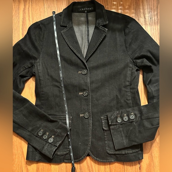 💕 Host Pick 💕 Theory Denim Blazer, size 6 Black - Picture 5 of 8